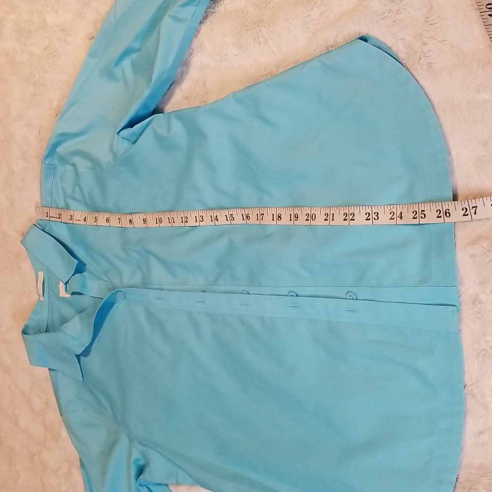 Chico's No Iron Top 3/4 Sleeve Blue Size Small NWOT - Picture 3 of 7